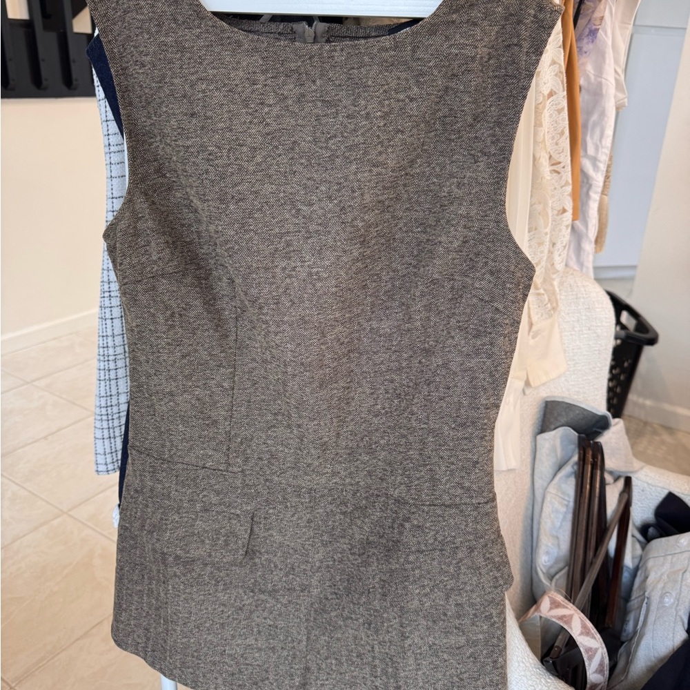 PrettyLittleThing Gray Tweed Sleeveless Jumpsuit Romper